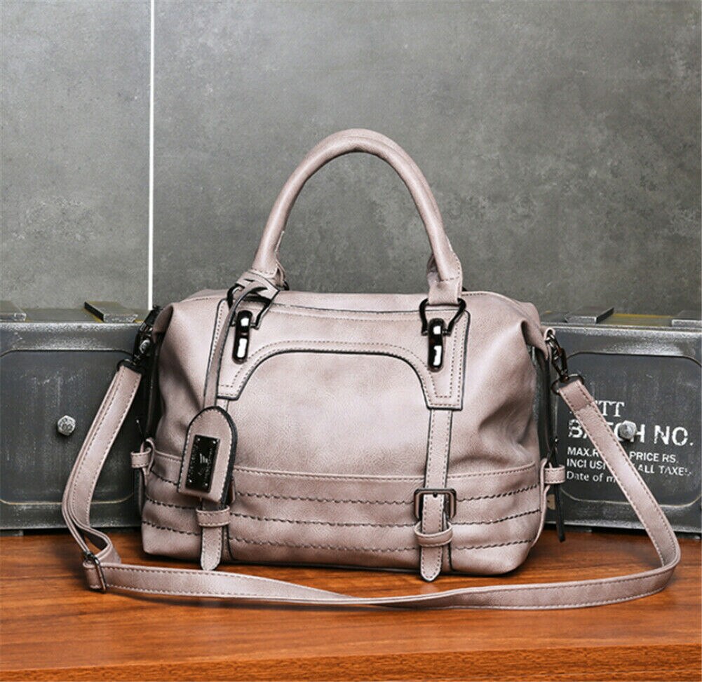 Women Bag Handbag Shoulder Tote Satchel Ladies Retro Messenger Crossbody: Gray