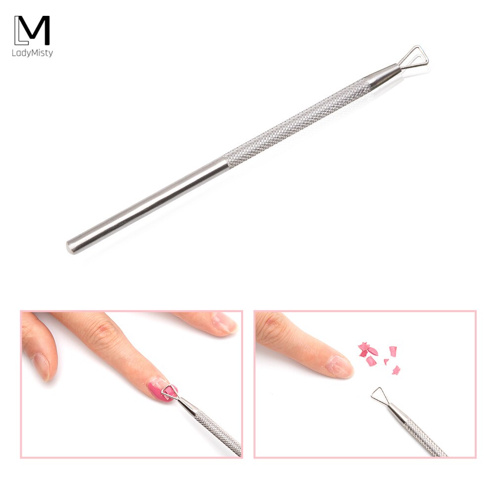 Edelstahl Häutchen Nagel Drücker Nagel Dreieck Häutchen Pusher Schäler Nagellack Häutchen Entferner Werkzeuge für Fingernagel