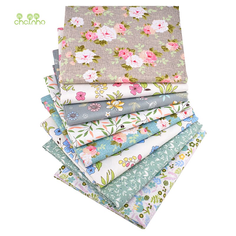 Chainho,8 Stks/partij, Bloemen Serie, Gedrukt Twill Katoen Stof, patchwork Doek Voor Diy Naaien En Quilten Baby & Kinderen Materiaal