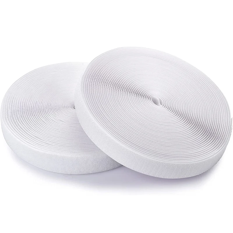 1 m/Paar Haken- und Schlaufenstreifen zum Aufnähen, nicht klebendes Nylonband, Stoffverschluss, ineinandergreifendes Klebeband, 16/20/30/50/100/150 mm: 15mm / WHITE