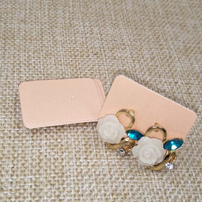 100Pcs 3.5*2.5Cm Multi Kleur Papier Leuke Stud Oorbel Hangtag Card Sieraden Display Verpakking Card: Roze