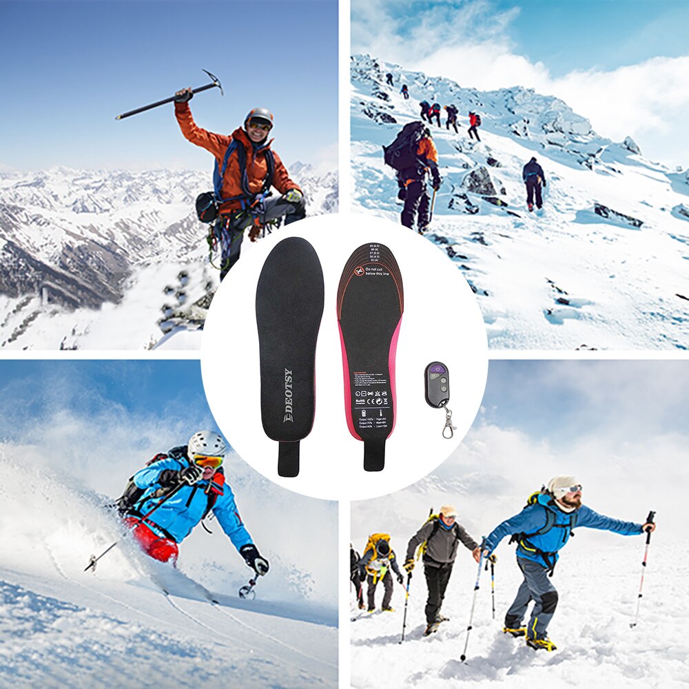 Beheizbare einlegesohlen mit fernbedienung, wiederaufladbare elektrische beheizbare schuheinlagen für wintersport, skifahren, jagen