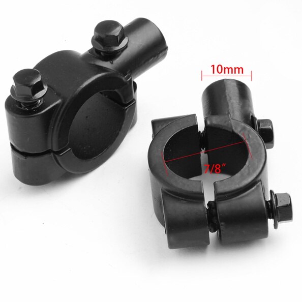 22mm M8 M10 Motorcycle Mirror Adapter Mount Holders Bracket Clamp For Motorbike Handlebar Moped Dirt Pit Bike ATV Quad 4 Wheeler: WHITE