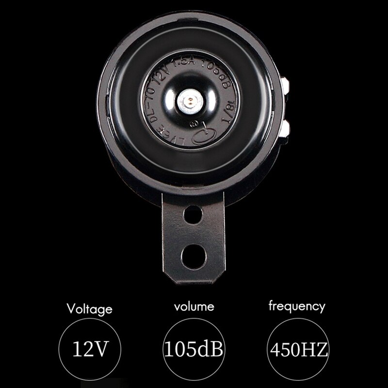 2PCS Universal 12V Upgrade Motorcycle Horn Waterproof Electric Horn 12V 105Db Motorcycle Motor Scooter Loud