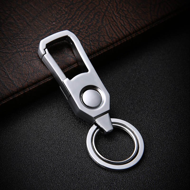 Bycobecy hommes et femmes général métal porte-clés hommes voiture avec lumière pendentif LED porte-clés petit porte-clés organisateur: Silver DK05