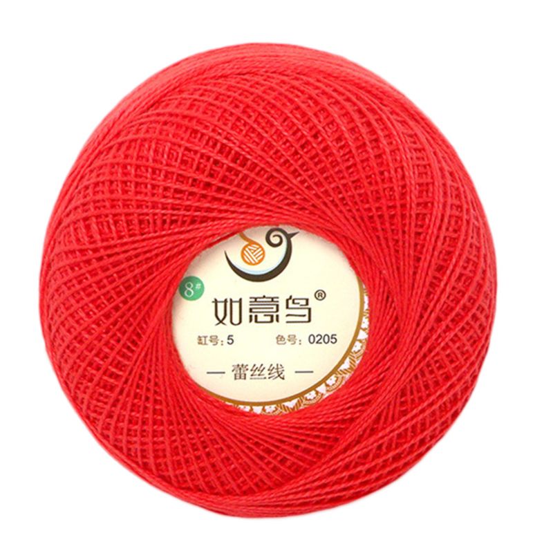 50g Thin DIY Cotton Lace Yarn Candy Color Crochet Hand-Woven Silk Light Thread: E