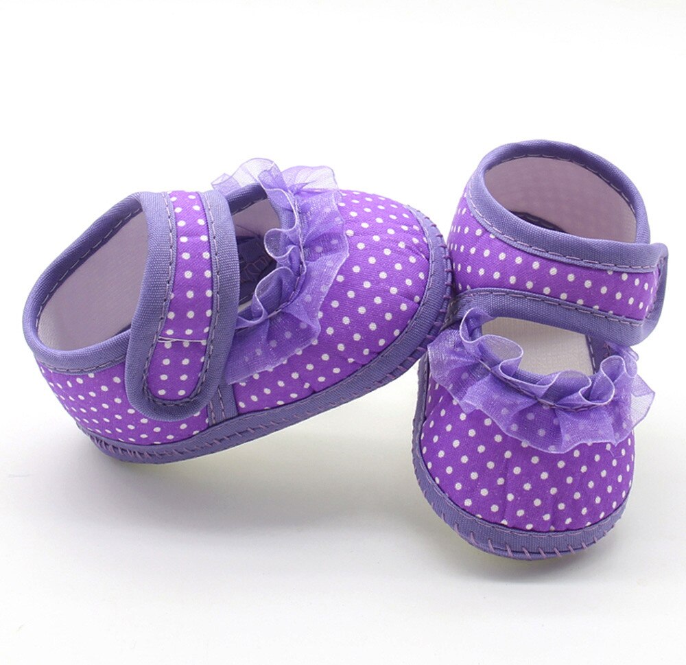 Newborn Infant Baby Dot Lace Girls Soft Sole Prewalker Warm Casual Flats Shoes First Walker Baby Girl Kids Soft Rubber Sole#45