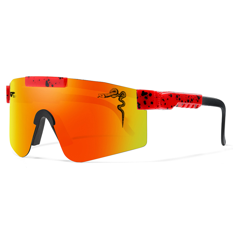 Gafas deportivas para hombre y mujer, gafas de sol para ciclismo, gafas para exteriores, piernas dobles, bicicleta, vista amplia, gafas a prueba de viento para Mtb UV400: Negro