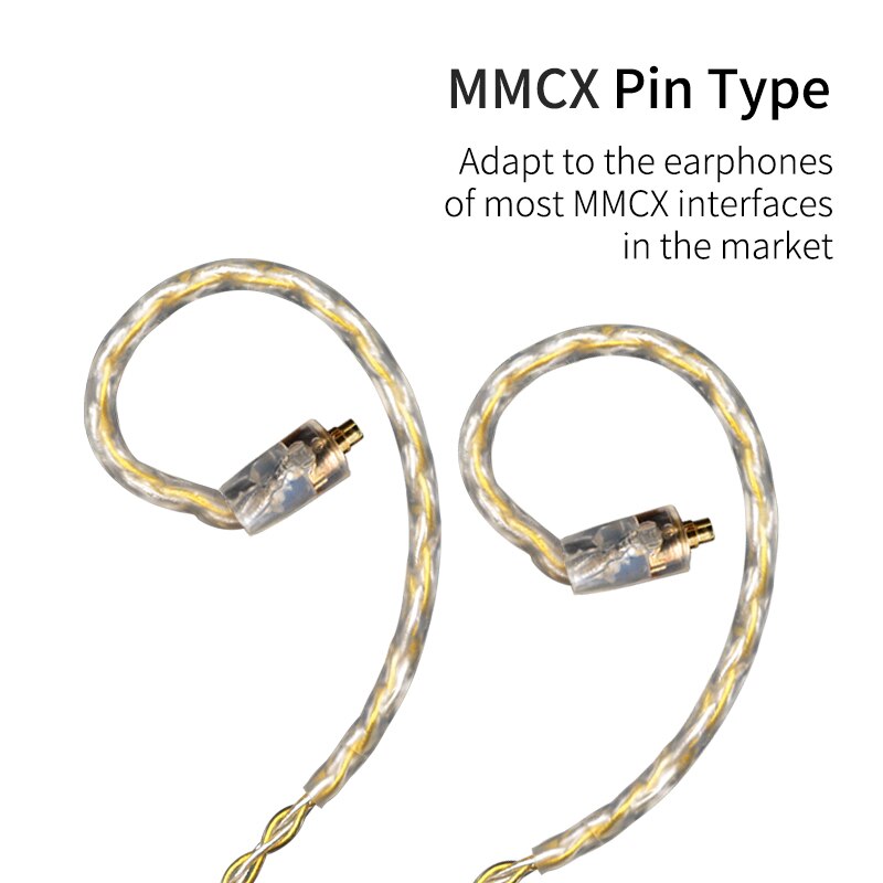 Kz ouro prata misturada chapeado atualização cabo fone de ouvido fio para shure kz cca zs10 pro zsn as10 as06 zst x ba10 es4 zsx c12: MMCX PIN