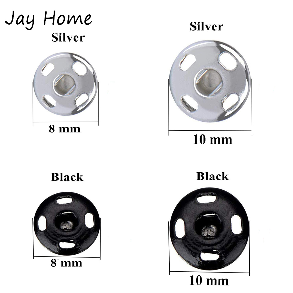100/50 stk trykkknapper sy på trykknapper metall trykknapper trykkknapp for gjør-det-selv-sying av klær 8/10mm