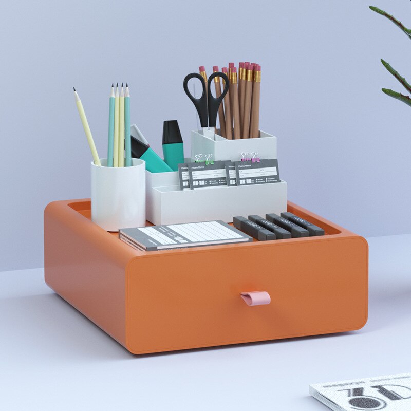 Boîte De Rangement Bureau Avec Poignée Lapin - Organiseur à Tiroirs Transparents Empilables Pour Papeterie, Maquillage Ou Accessoires Cheveux