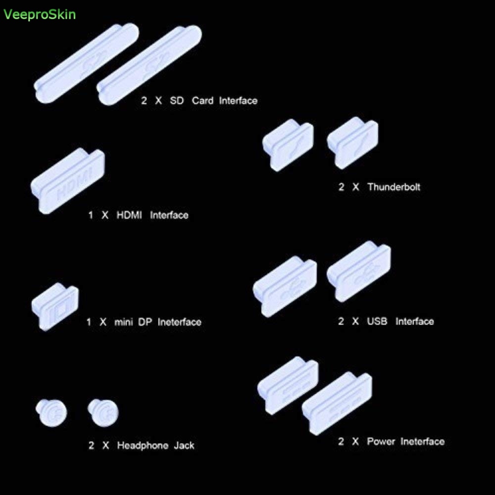 Anti-støv stik sæt kompatibelt til old macbook air 13 / macbook air 11 11.6 tommer / old macbook pro 13 15 tommer