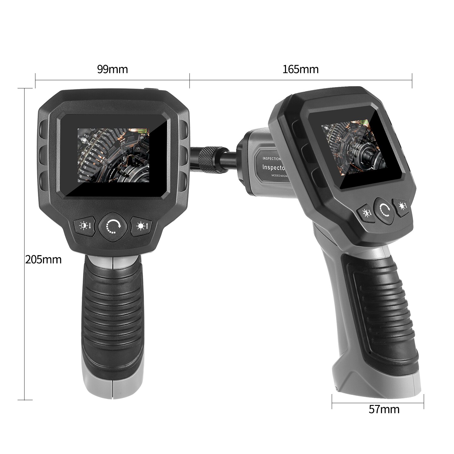 2.4" LCD Industrial Endoscope Borescope with 2.4-inch Screen 4 LED Lights Inspection Camera with 3.3ft Flexible Tube
