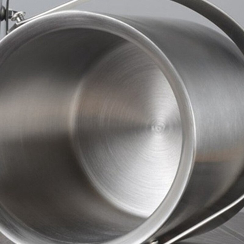 Stainless Steel Double-Layer Insulated Ice Bucket Double-Layer Portable Ice Bucket with Lid 2L