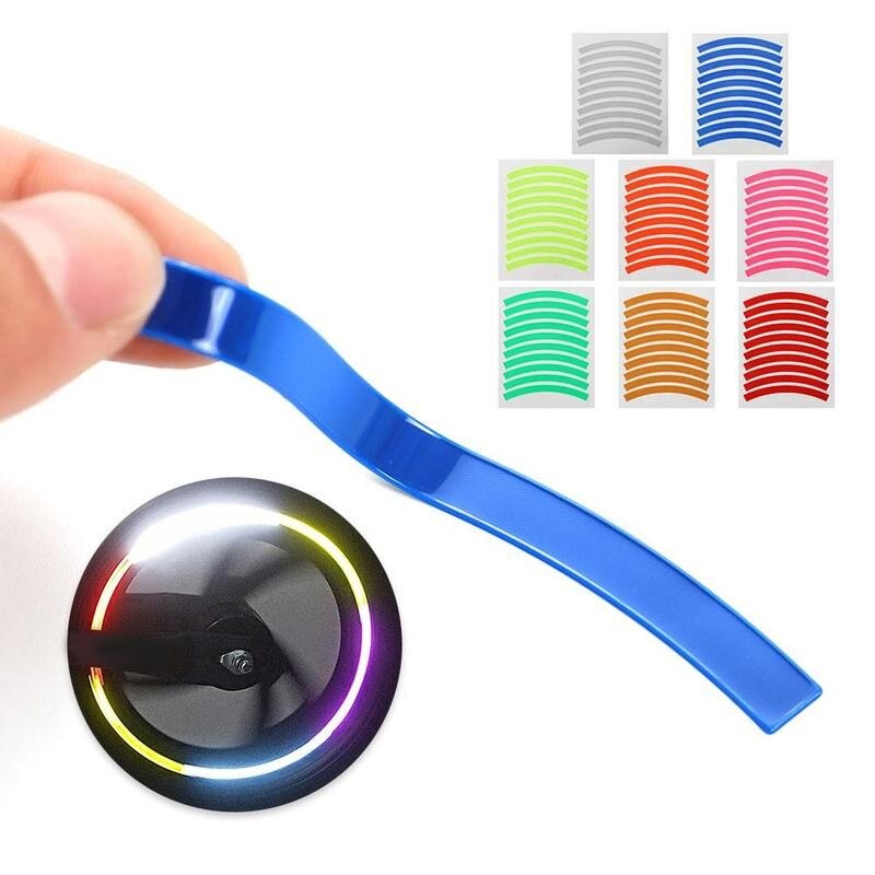 Pegatinas reflectantes para bicicleta de equilibrio para niños, calcomanías para rueda, apliques de advertencia para neumáticos, cinta de seguridad, accesorios para bicicleta, 10 Uds.
