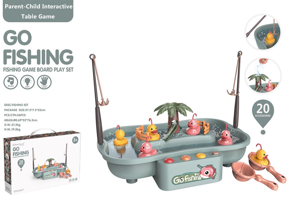 Elektrisk fiskeri legetøj til børn roterende fisk andespil morandi forældre-barn interaktive bordspil hånd-øje koordination legetøj: 889-191