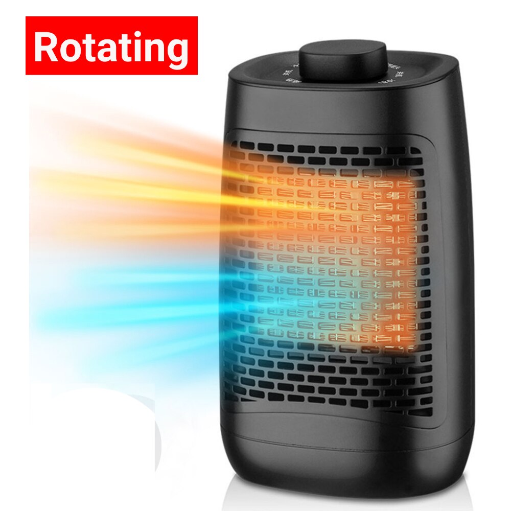 900/1200W Mini Electric Heater EU US JA UK Plug Portable Fan Heater Heating Radiator Thermostat Home Blower Calefactor Electrico: Rotating / US