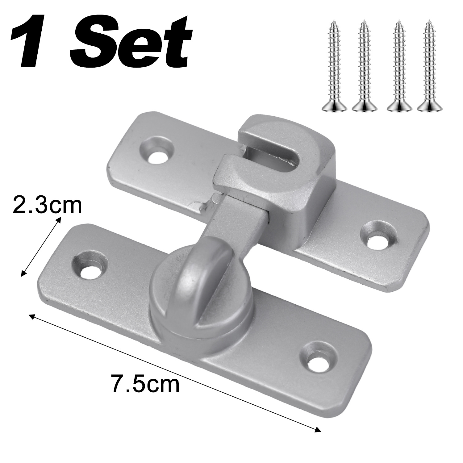 Cerradura de puerta de ángulo recto de aleación 1/5x, cerradura de puerta de 90 y 180 grados, pestillo de puerta corredera, ventana, cajones, gabinete, hebillas de puerta, ferretería para el hogar: 6,75 pulgadas / Marrón grisáceo