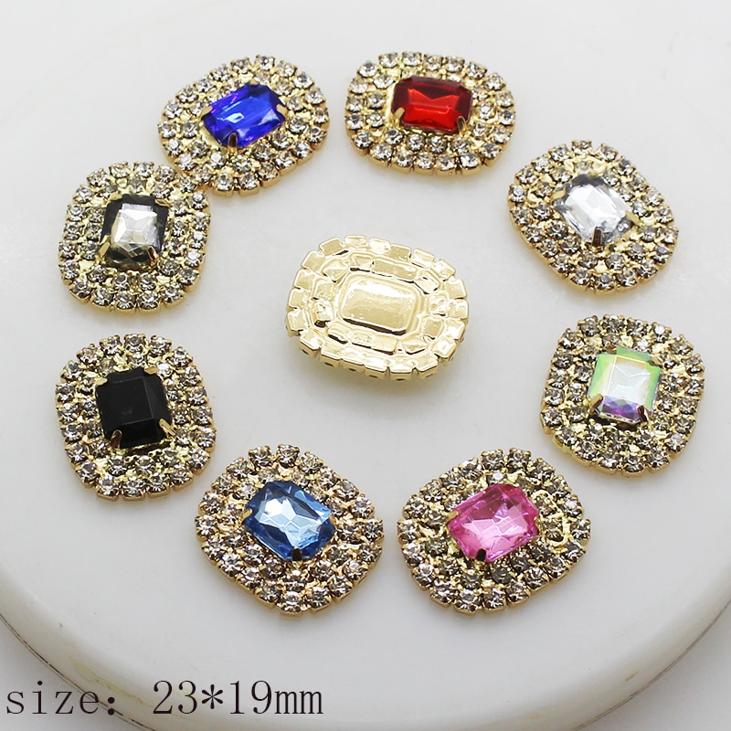 Limited Edition 10 pcs 23 * 19mm Metal Rhinestone Jewelry Diy Crystal Hat Embellished Wedding Invitation Clothing Accessories