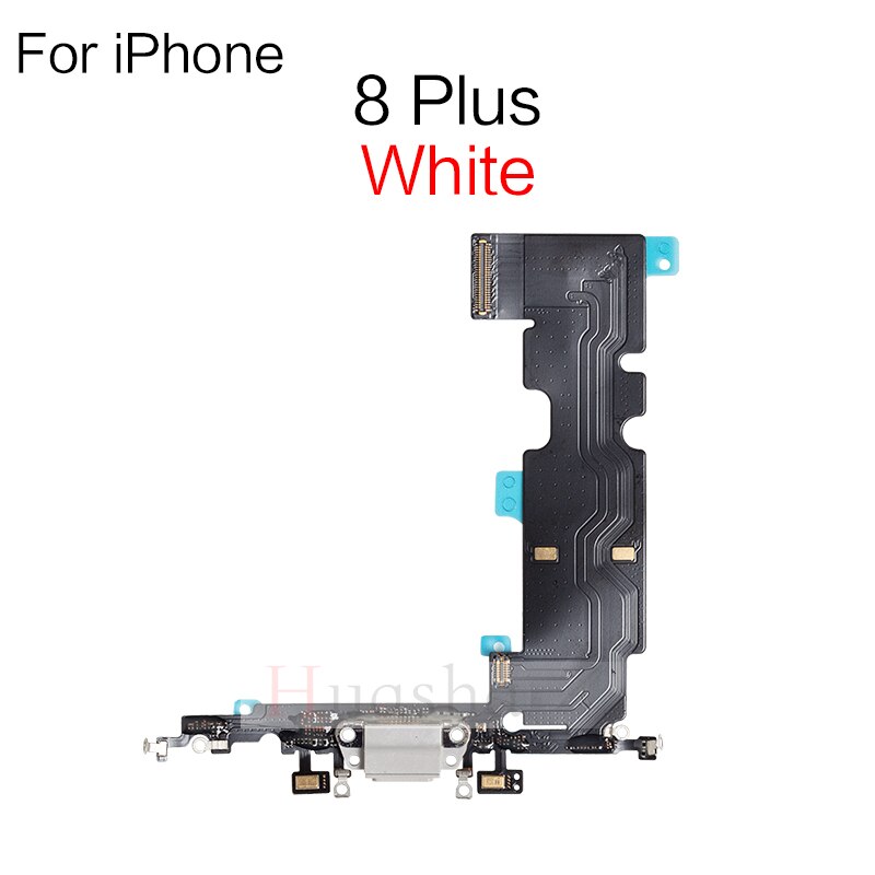 Connecteur de chargeur USB pour iPhone 7 8 Plus X XR XS max, câble flexible avec Microphone et prise Audio pour casque, 1 pièce: 8P White