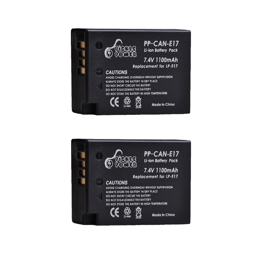 Kit de 2 batteries LP-E17 LP E17 LPE17 et chargeur avec Port de Type C pour Canon EOS 200D M3 M5 M6 750D 760D T6i T6s 800D 8000D Kiss X8i: 2 Batteries