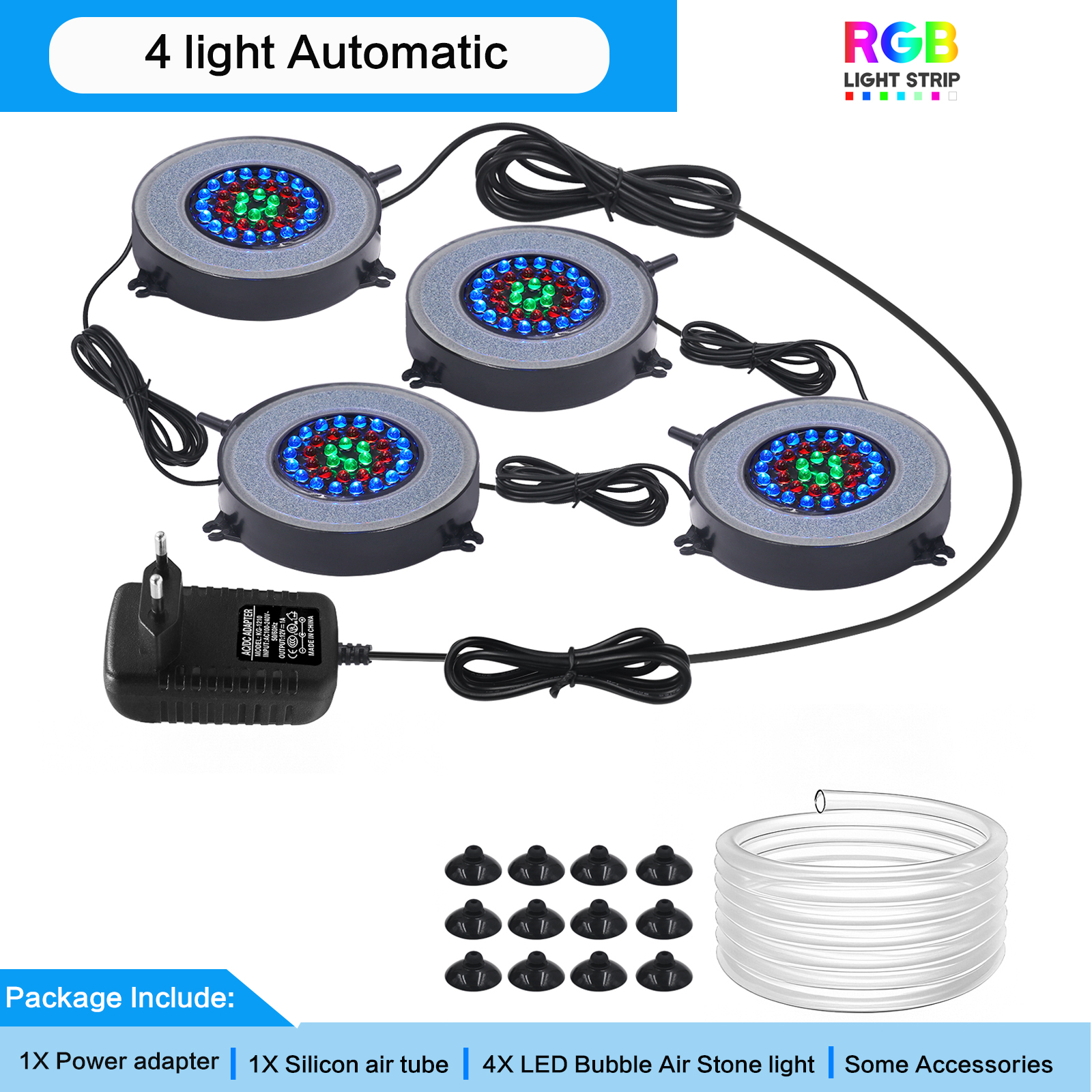 Onderwater Aquarium Licht Kleur Veranderend IP68 Waterdicht 36 LED Luchtlicht Aquarium Luchtbel Lamp Maken Zuurstof voor Aquarium