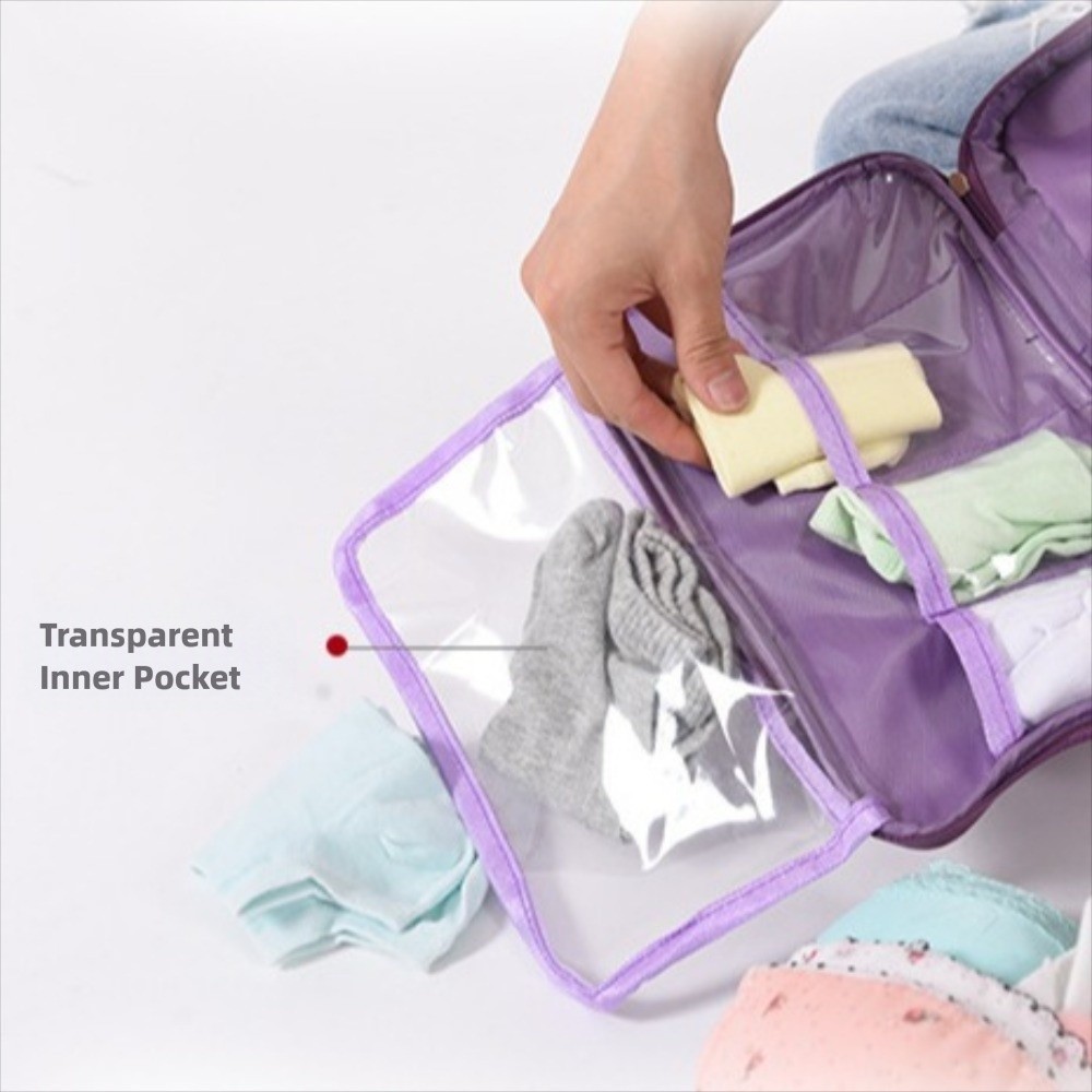 Multifunktionell underklädesväska vikbar bärbar toalettväska dammtät katjonisk bh-väska med stor kapacitet