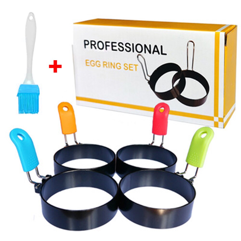 Round Breakfast Mold Tool Cooking Non Stick Circle Shaper Egg Rings For Frying Meat Pie Sandwiches Egg Maker Molds Set: Default Title