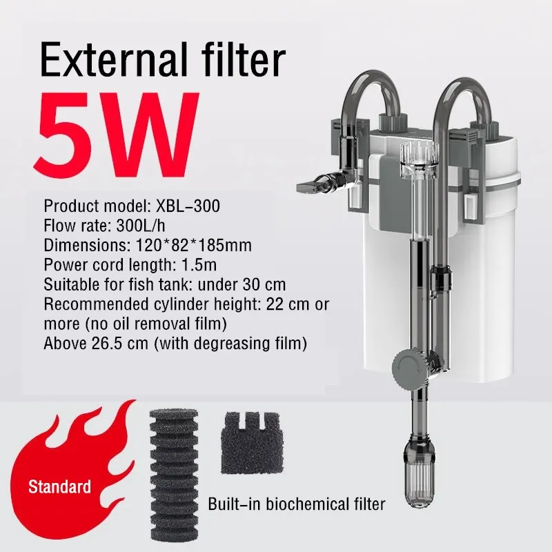 Aquarium Wasserfall Filter Aquarium Externe Wasserpumpe Zauberstab-montiert Kleine Zirkulation Filter Elektrische Entfernen Öl Film Kanister: Weiß
