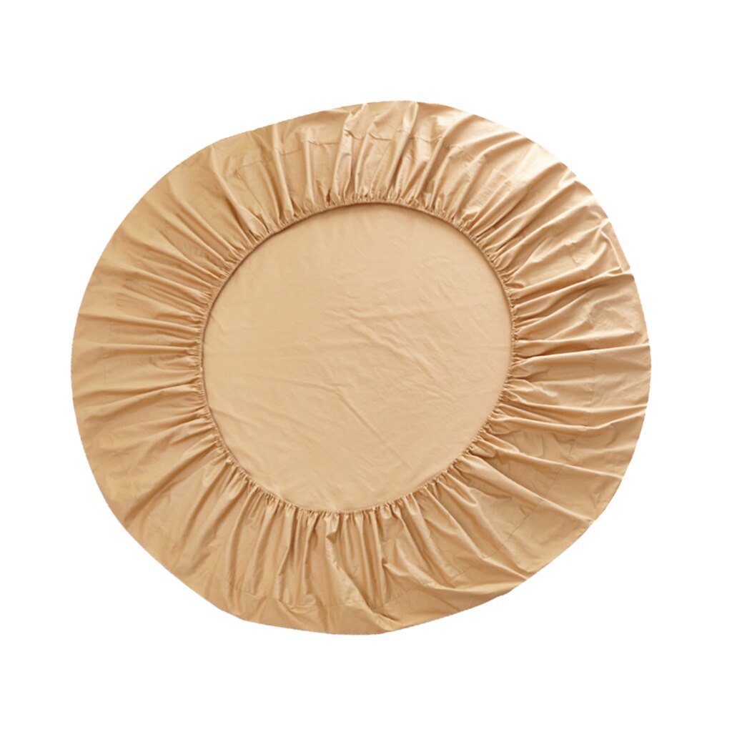 Hotel Home Round Bed Sheets Extra Soft Pure Cotton Breathable Bed Covers 86 Inch Diameter: Camel