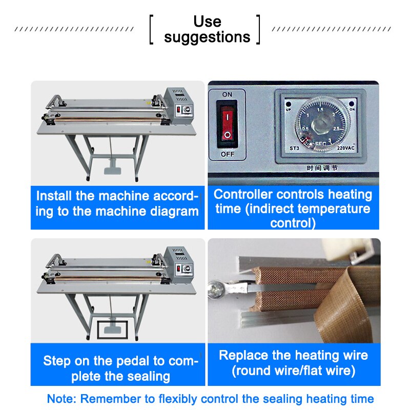 Heat Package Sealing Machine Shrinking Equipment Economic Packaging Tool SF-400 Foot Pedal Impulse Plastic Bags Sealer 110/220V