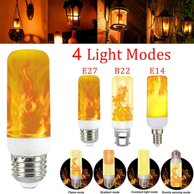 Vier Modi 3W E14 E27 B22 Vlam Lamp 85-265V Led Vlam Effectieve Fire Lampen Flickering Emulatie decor Led Lamp