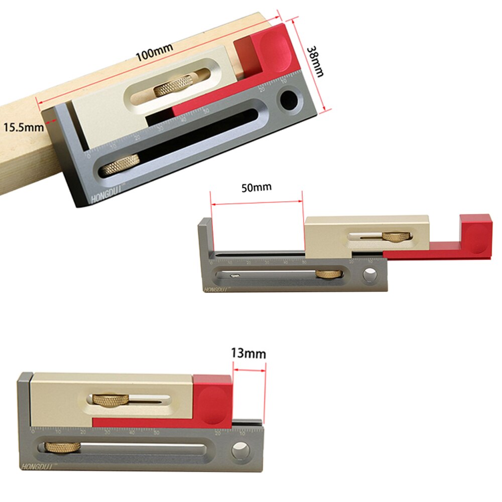 Saw Slot Regulator With Box JMPv2 Push Table Saw Slot Adjuster Movable Measuring Block Length Compensation Woodworking Tools