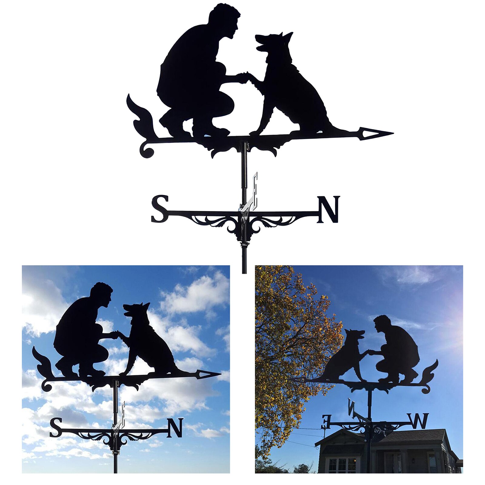 Deluxe Weathervane Dog Horse Animals Garden Ornament Weather Vane
