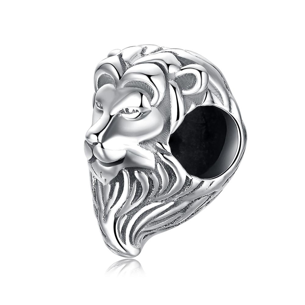 JewelryPalace Lion Head 925 Sterling Silver Beads Charms Silver 925 Original For Bracelet Silver 925 original For Jewelry Making