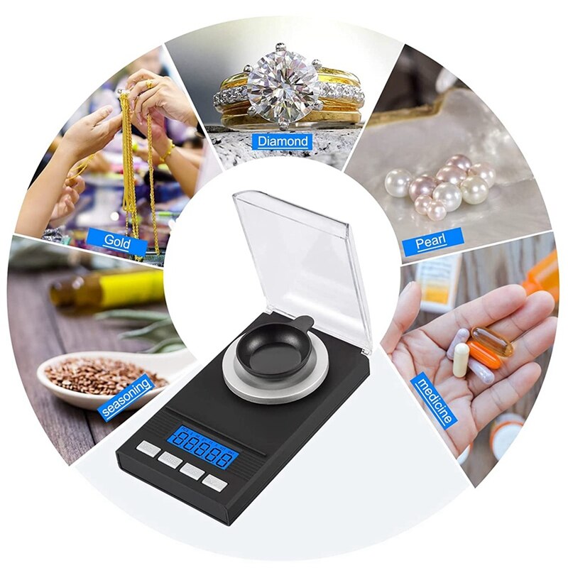 Precisie Weegschaal 0.001G X 50G, Gewicht Milligram Schaal, Keuken Digitale Weegschaal, Pocket Schaal, tarra Functie