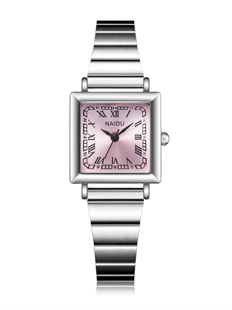 Modieus klassiek antiek model vierkant horloge met kleine wijzerplaat, quartz uurwerk, waterdicht, compact, eenvoudig, casual dameshorloge: Zilver