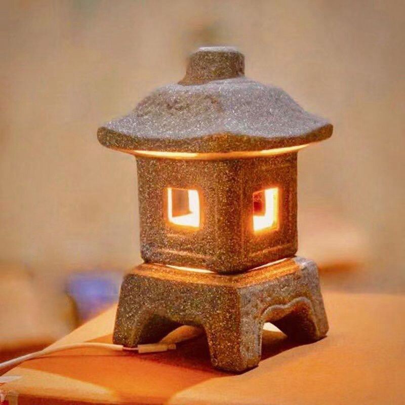 Dekorationsprodukter gårdhave japansk keramik imiteret sten lampe ornamenter imitation marmor rød ler japansk havelanterne