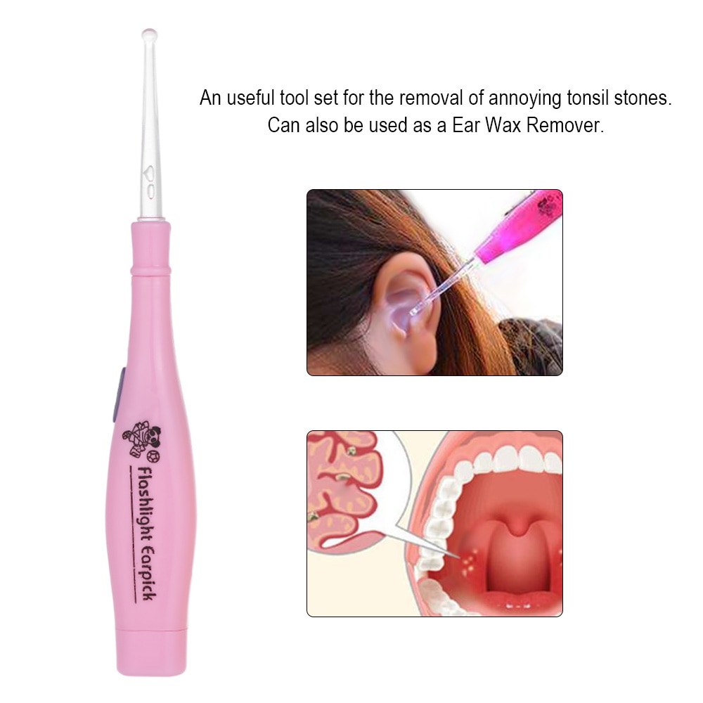 Led Licht Earpick Rvs Oorsmeer Remover 3 Tips Monddouche Schoon Oor Zorg Wax Cleaning Tools Tonsillen Steen Remover Tool