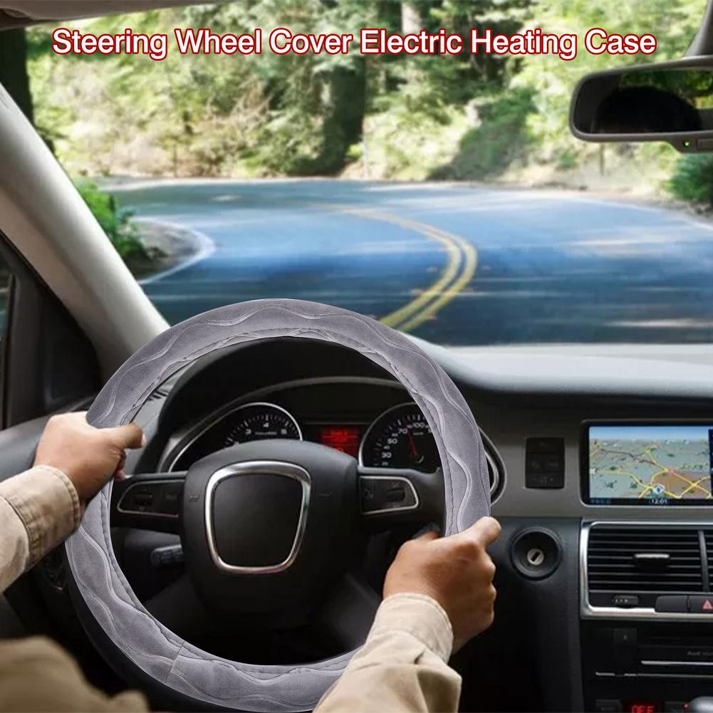 12V Auto électrique volant couvre hiver conduite électrique chauffage volant boîtier de chauffage véhicules intérieur décor