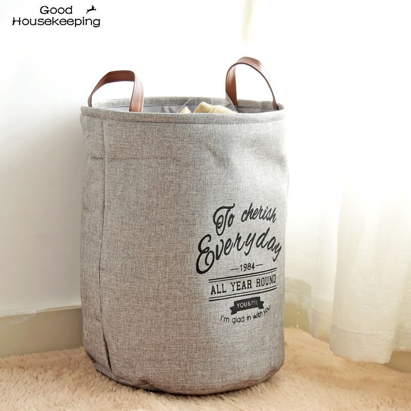 Basket Stand Laundry Basket Toy Storage Box Large Bag Cotton Washing Dirty Clothes Big Basket Organizer Bin Handle