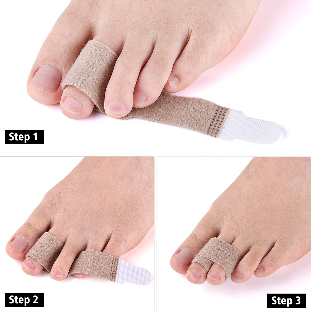 5Pcs Cotton Material Broken Toe Wrap Cushioned Bandages Hammer Toe for Corrector Separator Straightener Toe Wrap Anti-Slip Brace