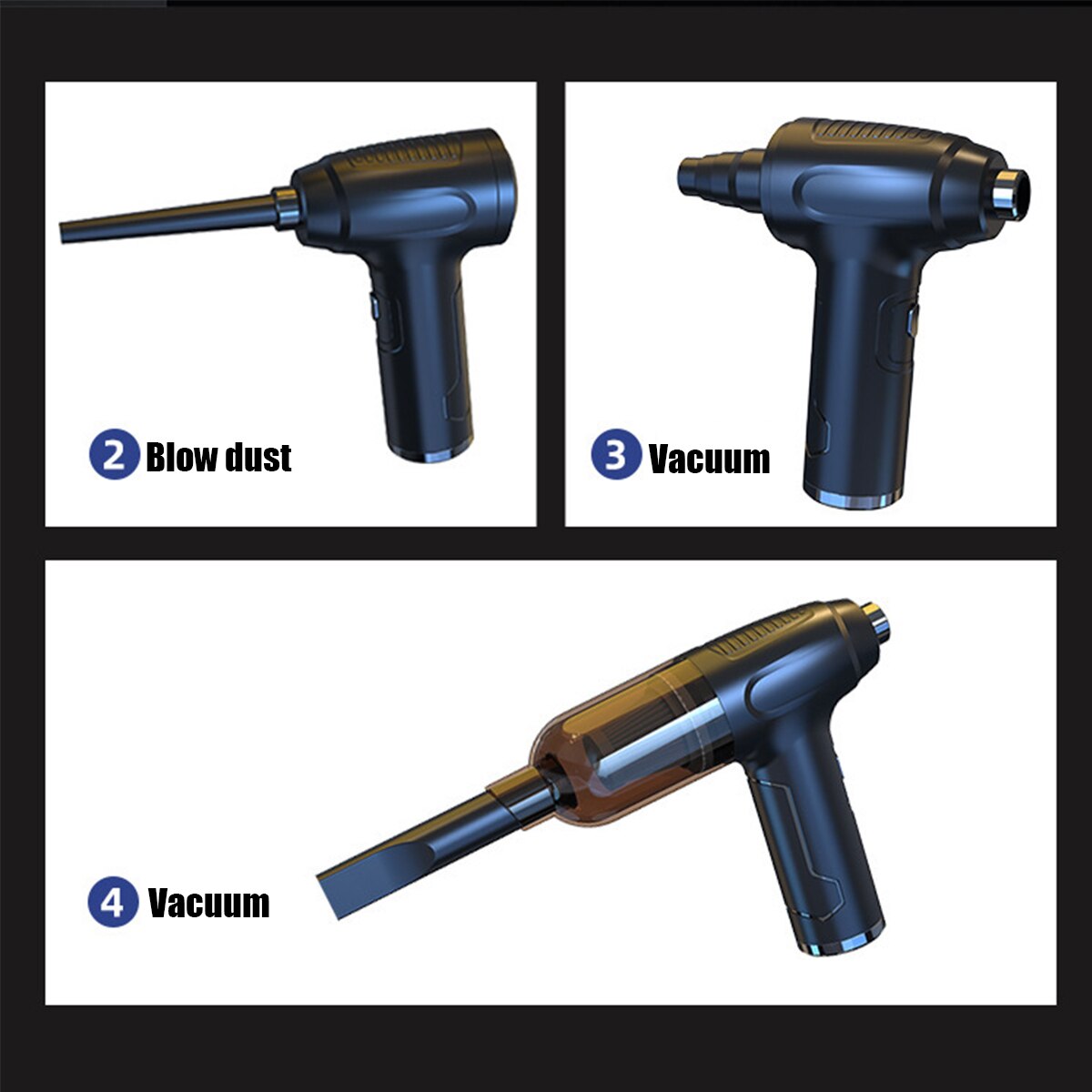 Draadloze Air Duster Usb Dust Blower Handheld Dust Collector Oplaadbare Grote Capaciteit Draagbare Voor Pc Laptop Auto Schoon Toetsenbord