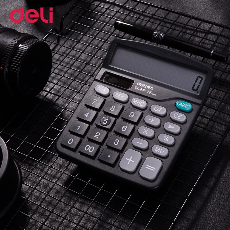 Deli cheap two power supply solar calculator for office table accounting school teach classic durable multifunctional calculator
