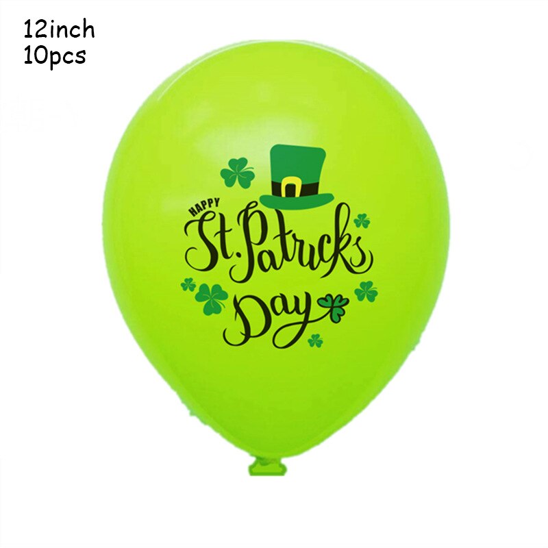 Leeiu St Patrick 's Day Decorations Green Clovers Banners Shamrock Lucky Irish Party Garlands Irish Festival Latex Balloons: 7