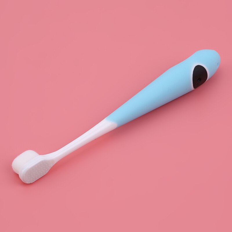 Baby Cute Soft-bristled Toothbrush for Children Teeth Cartoon Panda Training Toothbrushes Baby Dental Care Tooth Brush: blue