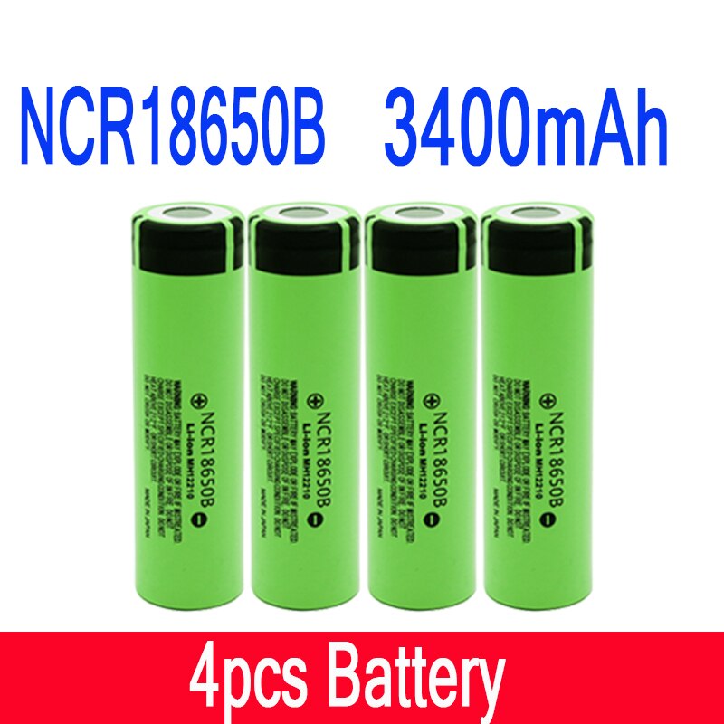Baterías recargables originales 18650 NCR18650B 3,7 v 3400mah 18650, batería de repuesto de litio para linterna, cargador de baterías: Blanco
