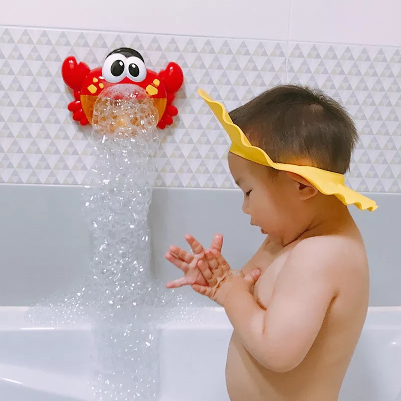 Krabbe boble maskine baby badning sæbe maskine sjov børn badning musik legetøj badekar sæbe skum badeværelse produkter