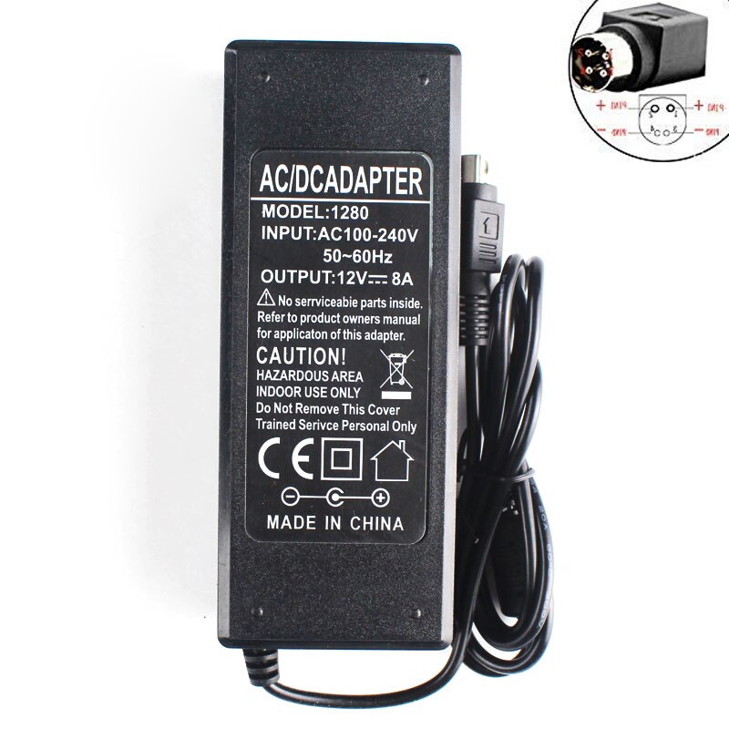 12V 8A 4pin AC Adapter For LI SHIN 0219B1280 Replacement Power Supply
