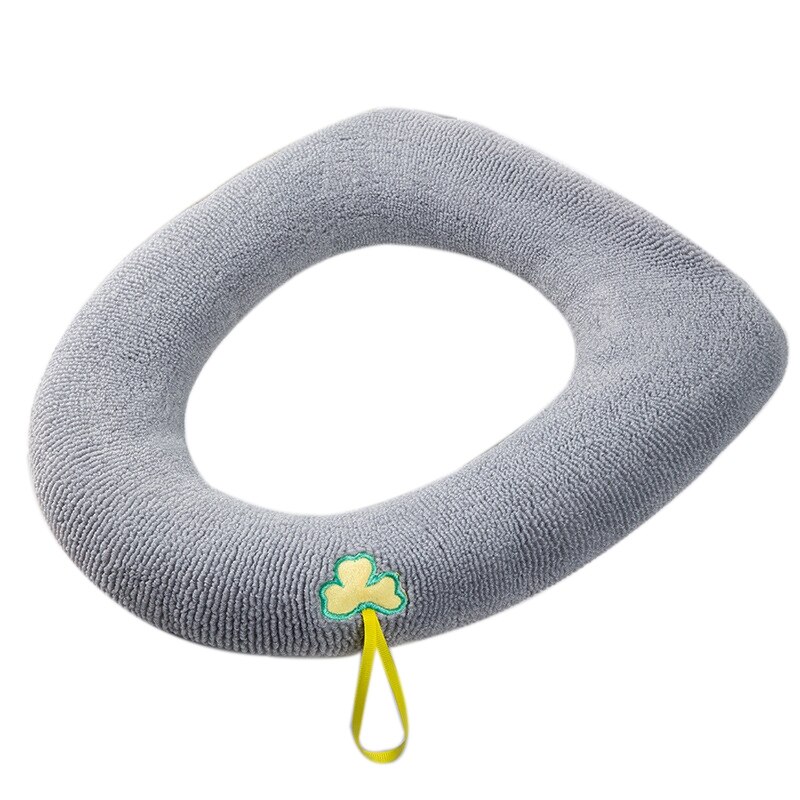 Housse de siège de toilette chaude d&#39;hiver, tapis de fermeture épais, coussin doux tricoté, housse de Bidet lavable en forme de O, accessoires de toilette